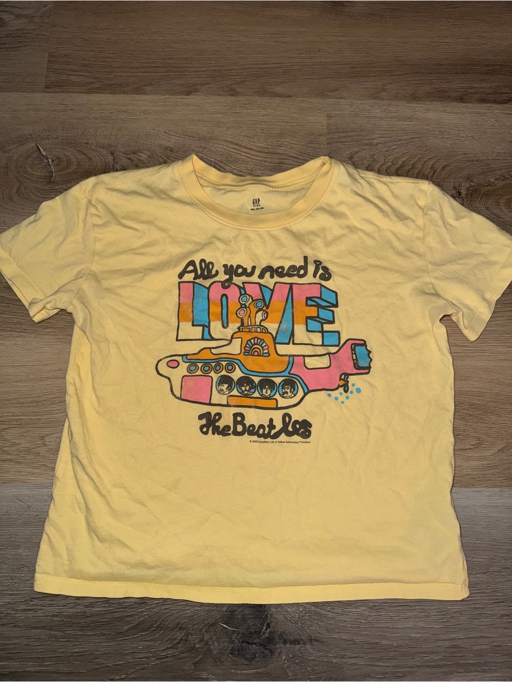 The Beatles Yellow 'All You Need Is Love' Tee